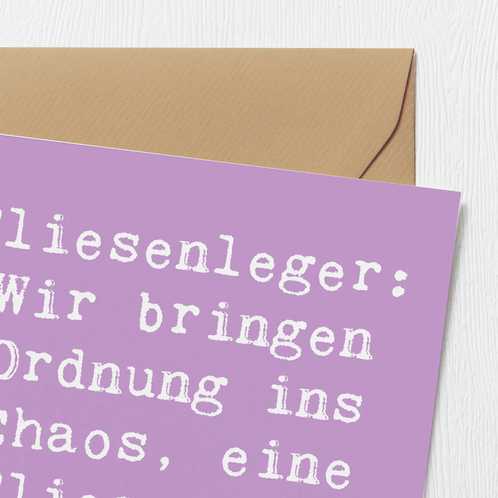 Deluxe Card Saying Fliesenleger: Wir bringen Ordnung ins Chaos, eine Fliese nach der anderen! Klappkarte, Geburtstagskarte, Glückwunschkarte, Karte, Hochwertige Klappkarte, Grußkarte, Hochwertige Grußkarte, Hochzeitskarte, Einladungskarte, Beruf, Ausbildung, Jubiläum, Abschied, Rente, Kollege, Kollegin, Geschenk, Schenken, Arbeitskollege, Mitarbeiter, Firma, Danke, Dankeschön