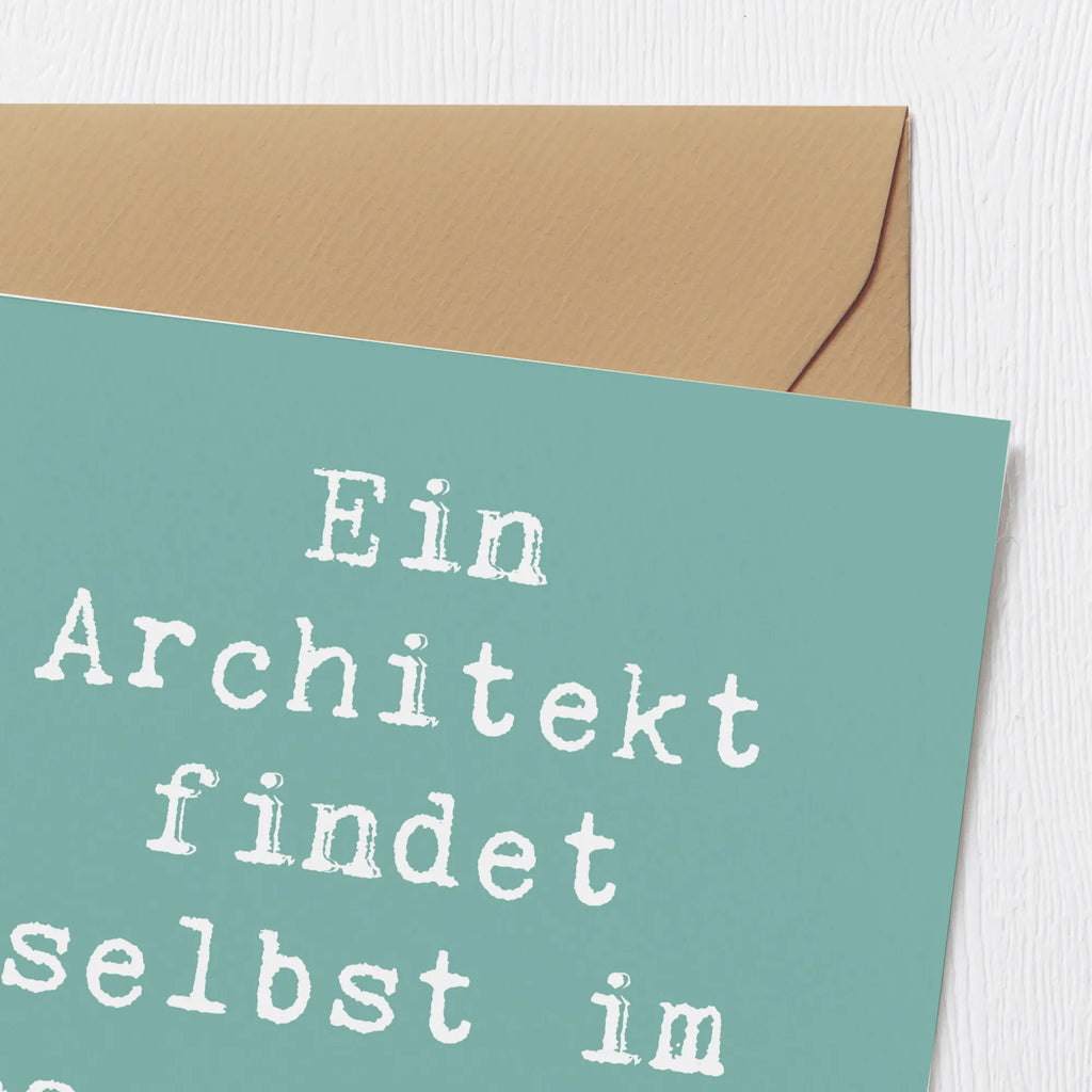 Deluxe Karte Spruch Ein Architekt findet selbst im Chaos rechte Winkel! Hochzeitskarte, Glückwunschkarte, Grußkarte, Einladungskarte, Karte, Hochwertige Klappkarte, Klappkarte, Geburtstagskarte, Hochwertige Grußkarte, Beruf, Ausbildung, Jubiläum, Abschied, Rente, Kollege, Kollegin, Geschenk, Schenken, Arbeitskollege, Mitarbeiter, Firma, Danke, Dankeschön