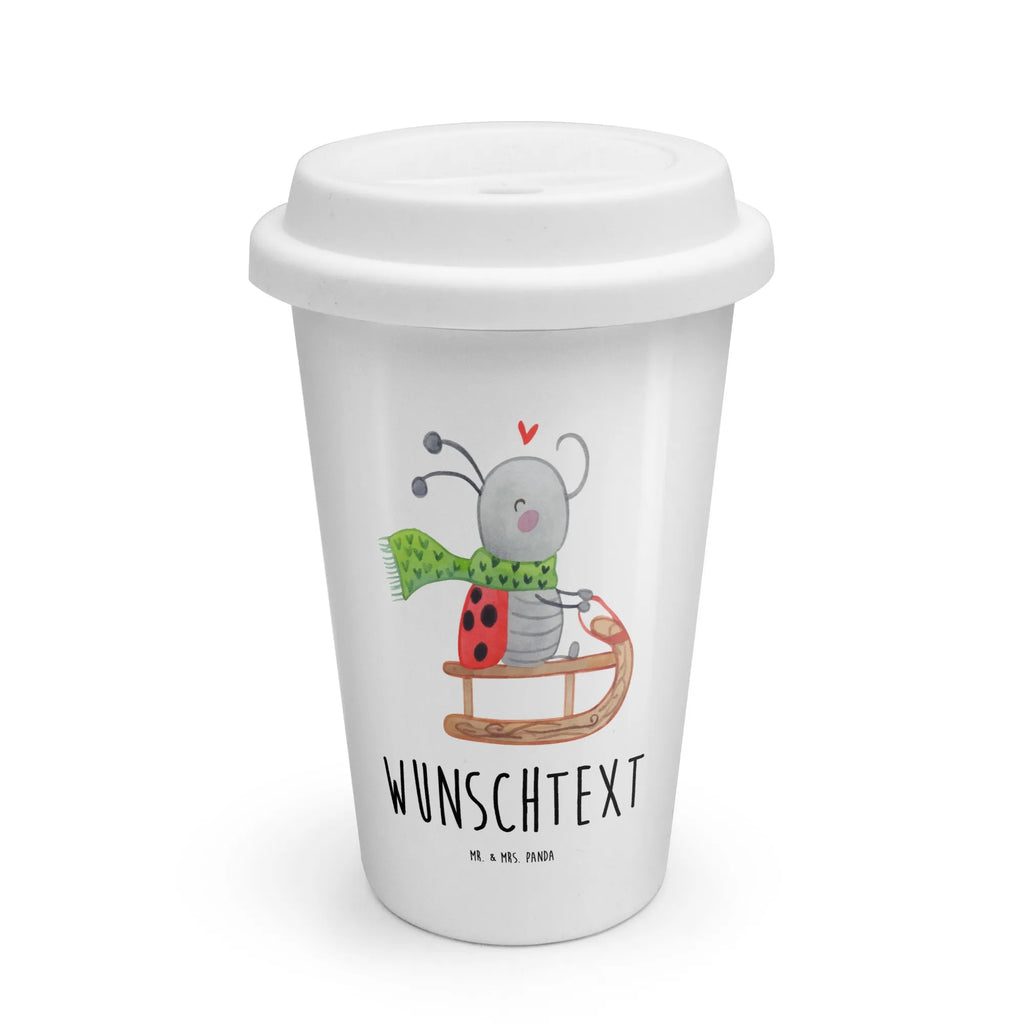 Personalisierter To Go Becher Smörle Rodeln, Winter, Marzipan