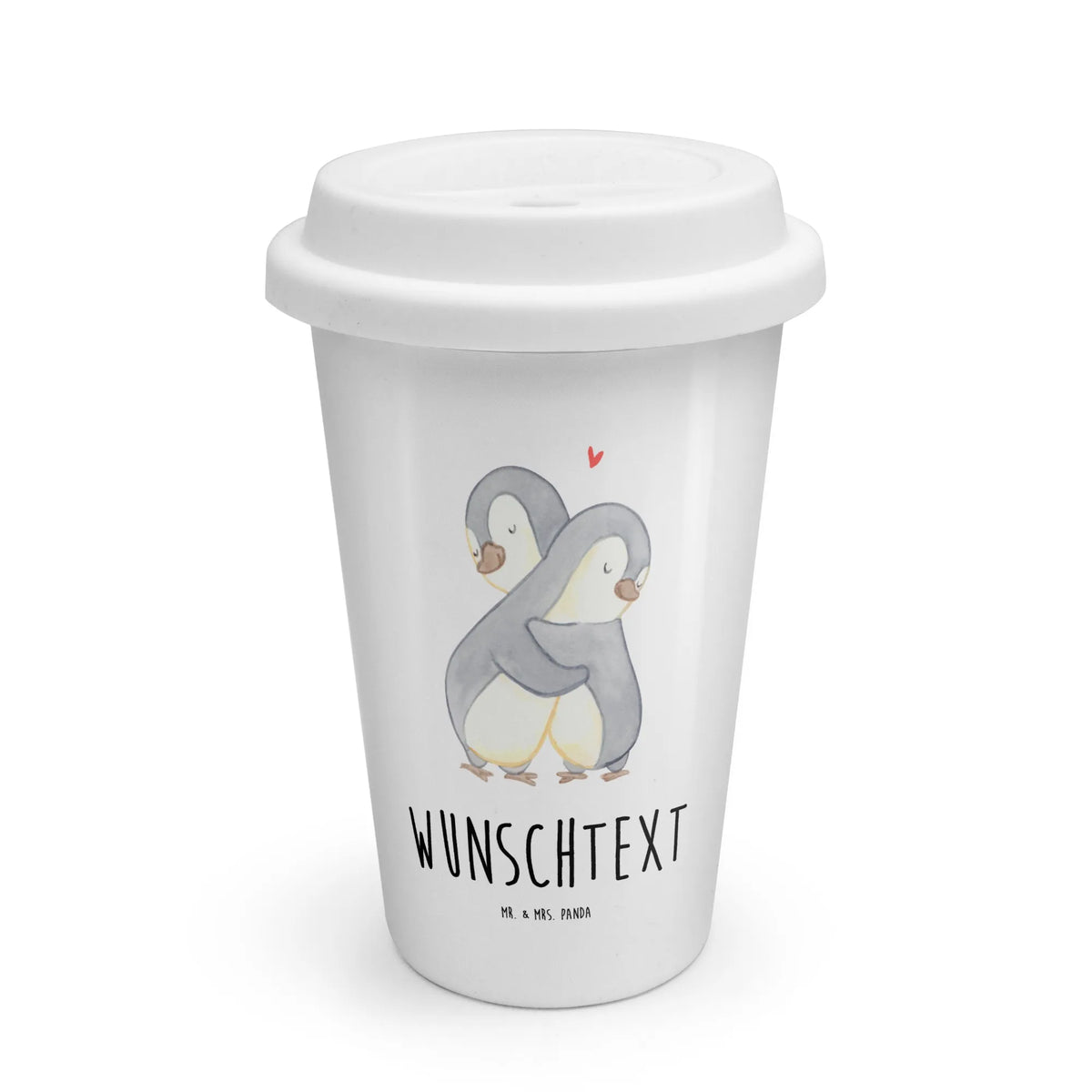 Personalisierter To Go Becher Pinguine Kuscheln