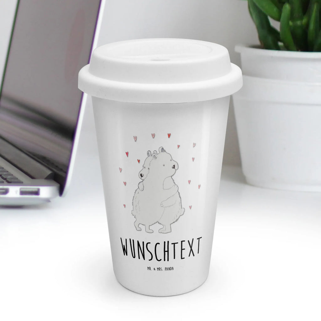 Personalisierter To Go Becher Eisbär Umarmen, Becher mit Namen