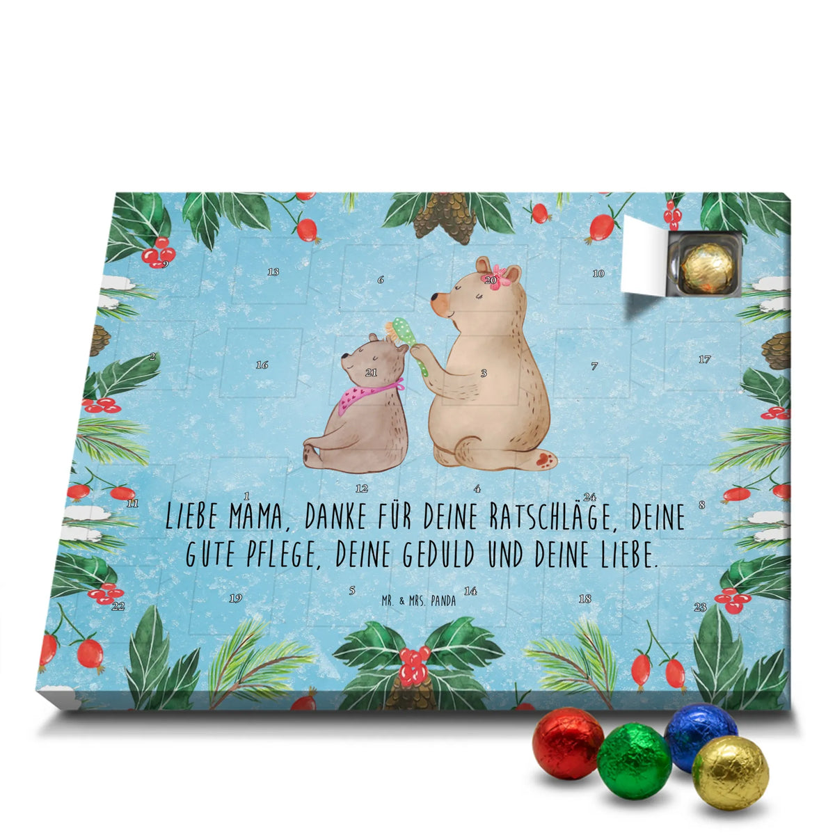 Chocolate advent calendar bear child Father's Day, Mother's Day, Gift