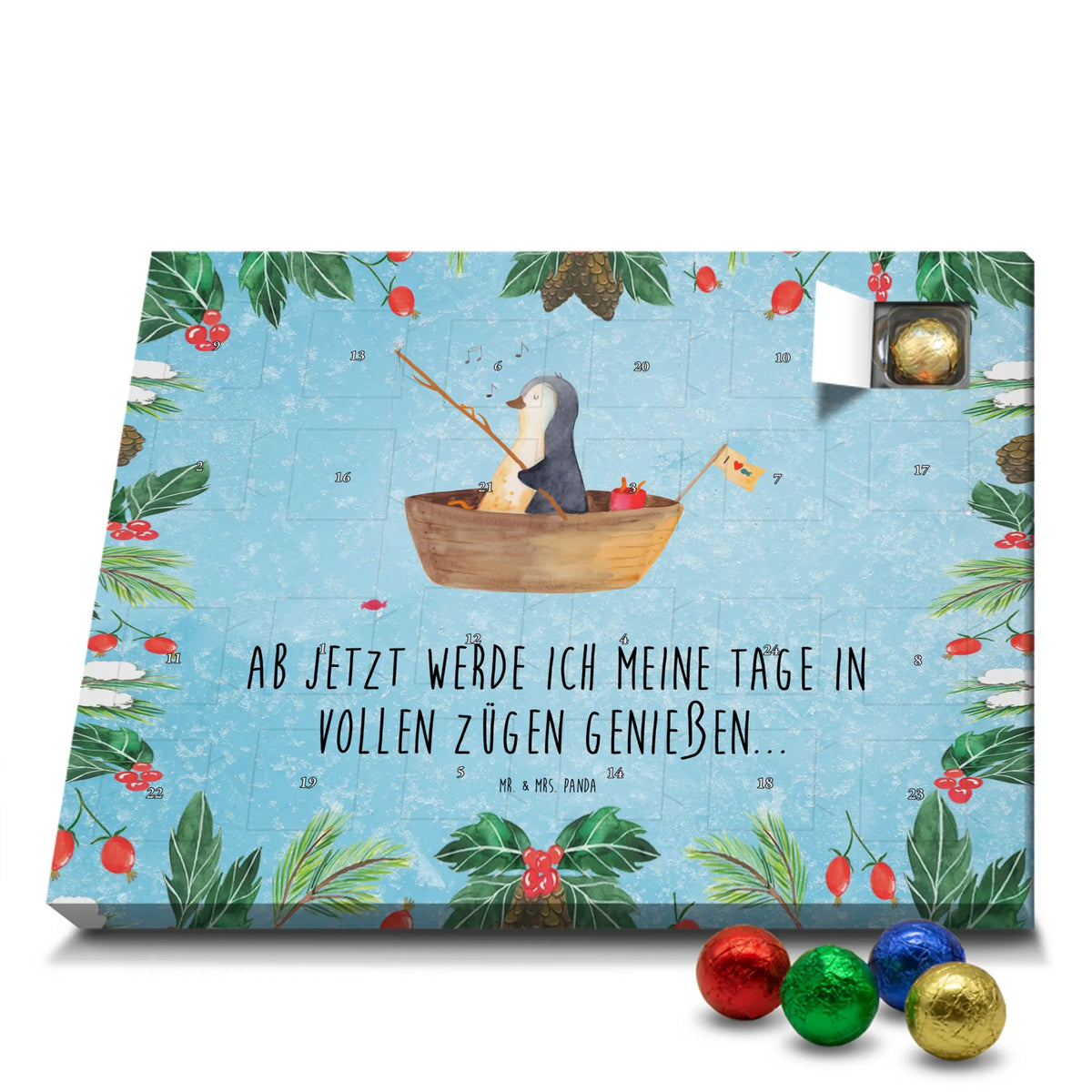 Chocolate advent calendar Penguin fishing boat North Pole, Penguins, divorce, love of life, separation, boat, enjoy, fishing boat, penguins, new beginning, fishing, gift idea heartache, new start
