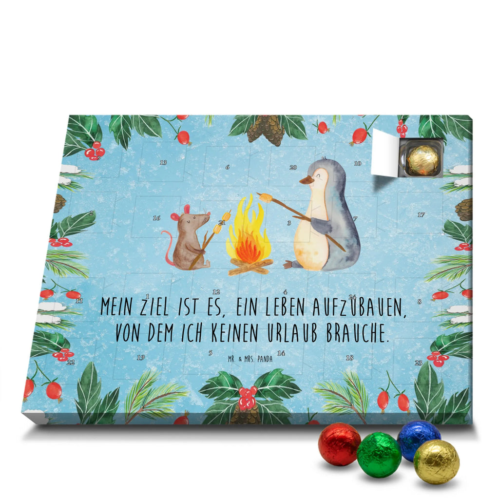 Chocolate advent calendar Penguin campfire North Pole, Penguins, mouse, penguins, everyday office life, new start, life motto, fire, work, campfire, life motivation