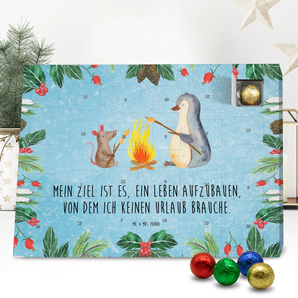 Chocolate advent calendar Penguin campfire North Pole, Penguins, mouse, penguins, everyday office life, new start, life motto, fire, work, campfire, life motivation
