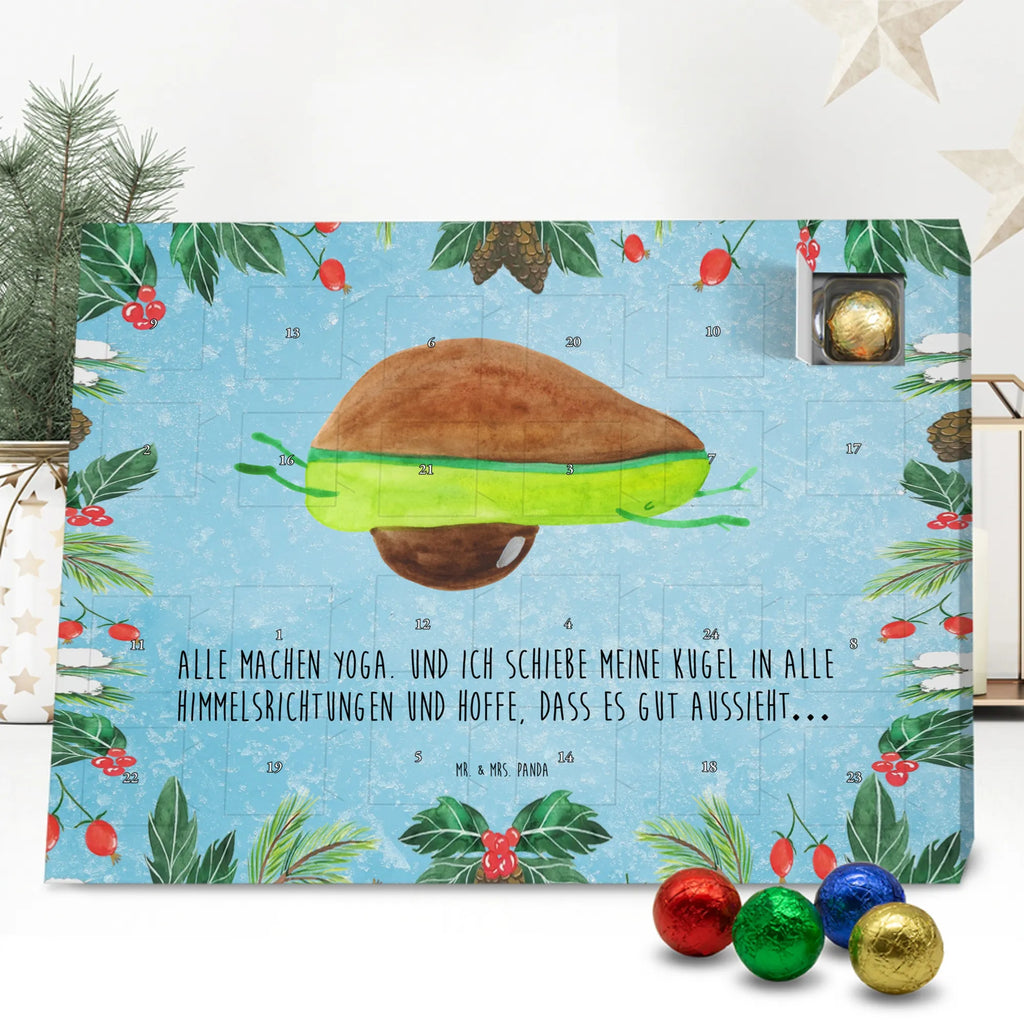 Chocolate advent calendar avocado yoga vegetables