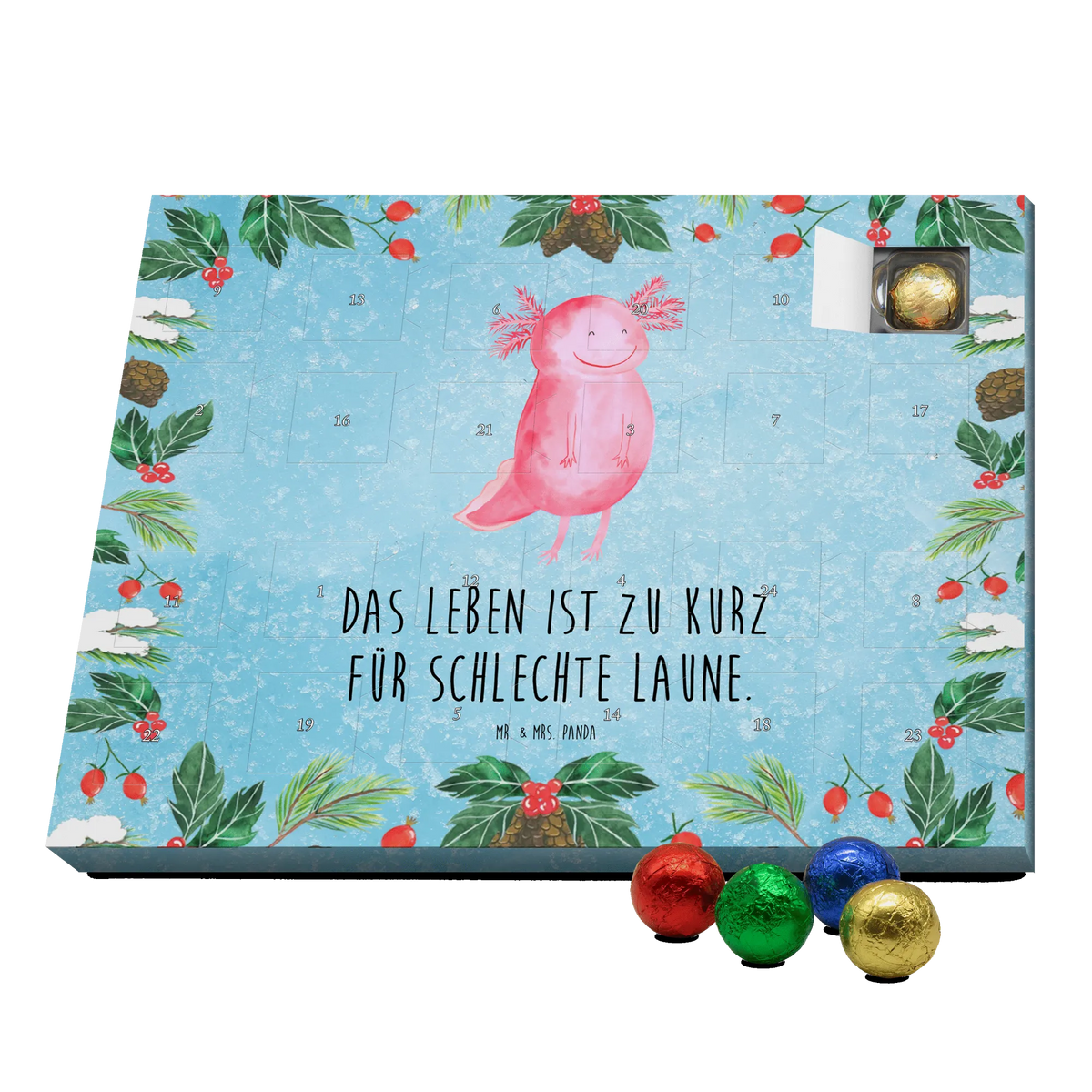 Schoko Adventskalender Axolotl Glücklich