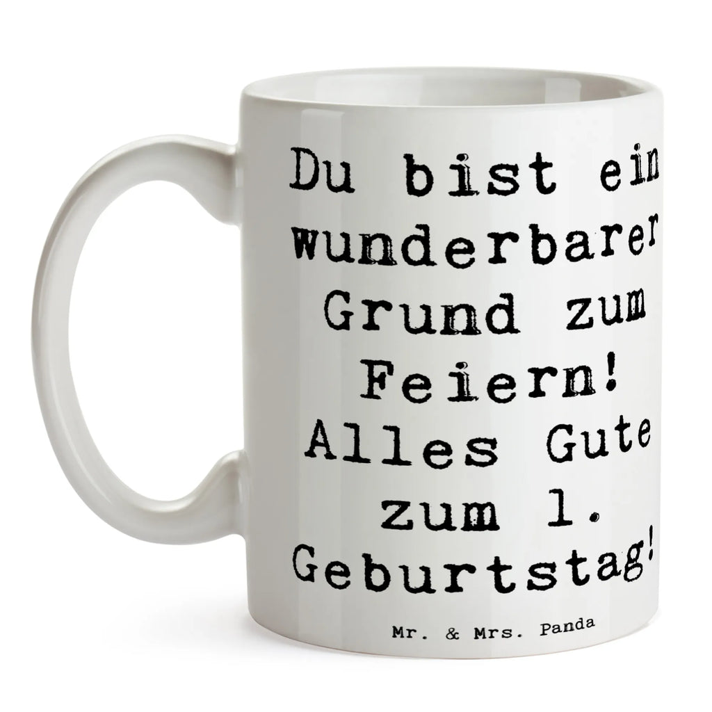 Tasse Spruch 1. Geburtstag Feiern Porzellantasse, Kaffeetasse, Tasse mit Zitaten, Keramiktasse, Tasse mit Motiven, Teetasse, Bürotasse, Tasse, Geschenktasse, Geburtstag, Geburtstagsgeschenk, Geschenk