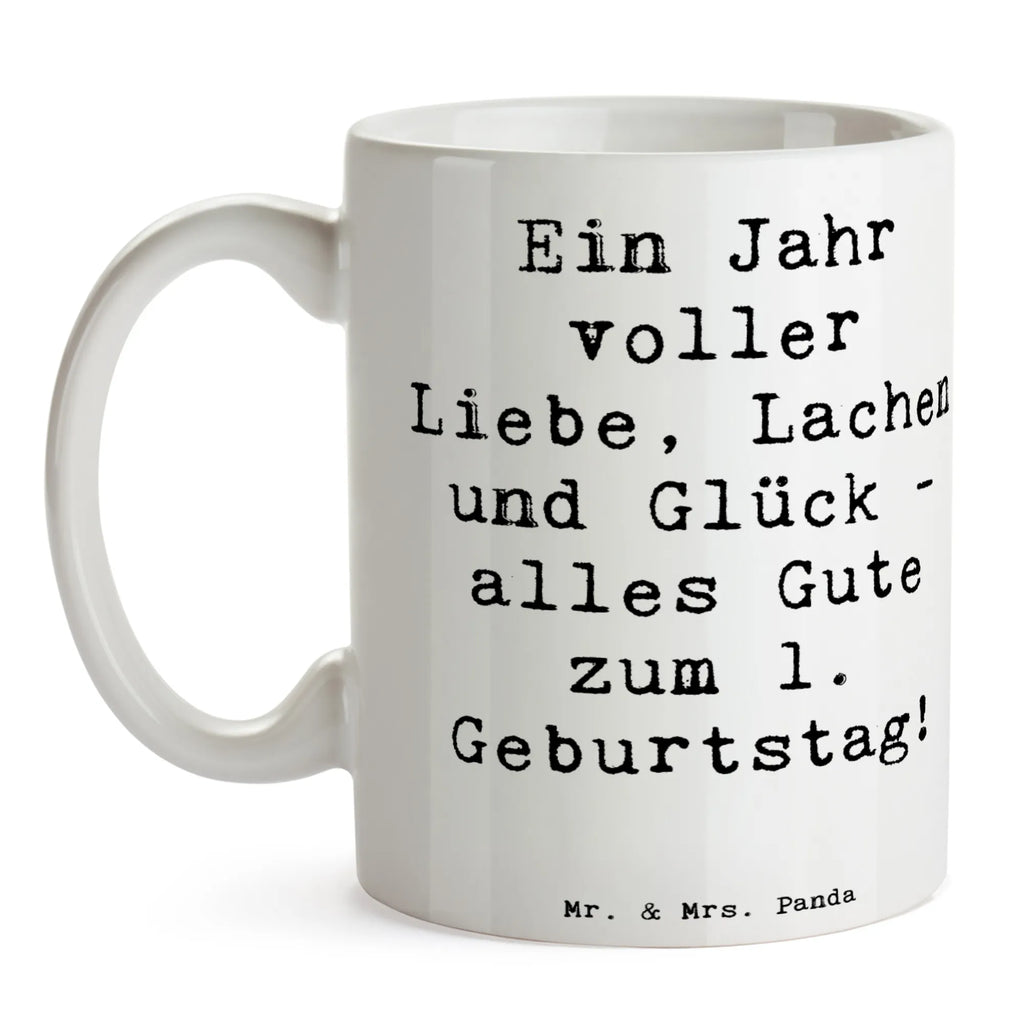 Tasse Spruch 1. Geburtstag Liebe Lachen Glück Keramiktasse, Tasse mit Motiven, Tasse, Tasse mit Zitaten, Teetasse, Porzellantasse, Kaffeetasse, Bürotasse, Geschenktasse, Geburtstag, Geburtstagsgeschenk, Geschenk