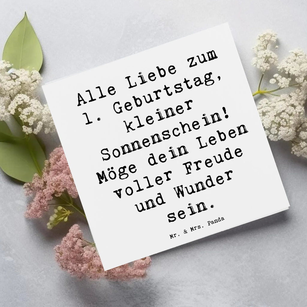 Deluxe Karte Spruch 1. Geburtstag Sonnenschein Klappkarte, Grußkarte, Glückwunschkarte, Hochzeitskarte, Hochwertige Grußkarte, Karte, Geburtstagskarte, Hochwertige Klappkarte, Einladungskarte, Geburtstag, Geburtstagsgeschenk, Geschenk