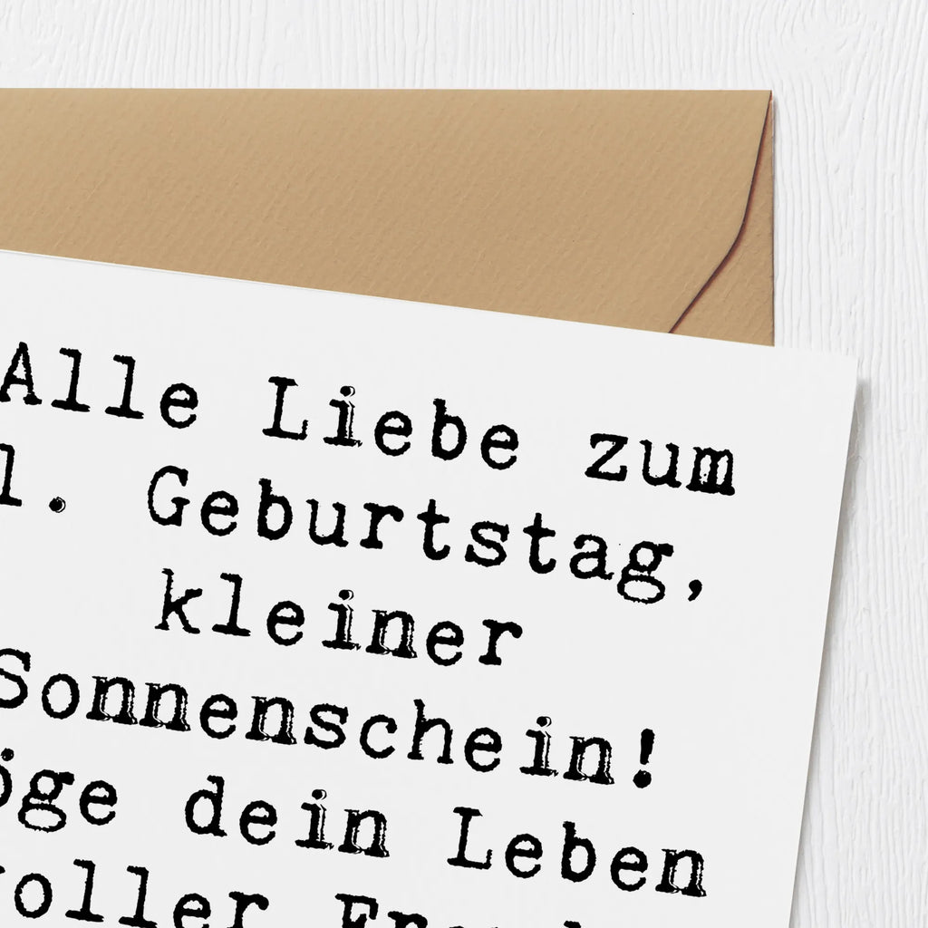 Deluxe Karte Spruch 1. Geburtstag Sonnenschein Klappkarte, Grußkarte, Glückwunschkarte, Hochzeitskarte, Hochwertige Grußkarte, Karte, Geburtstagskarte, Hochwertige Klappkarte, Einladungskarte, Geburtstag, Geburtstagsgeschenk, Geschenk