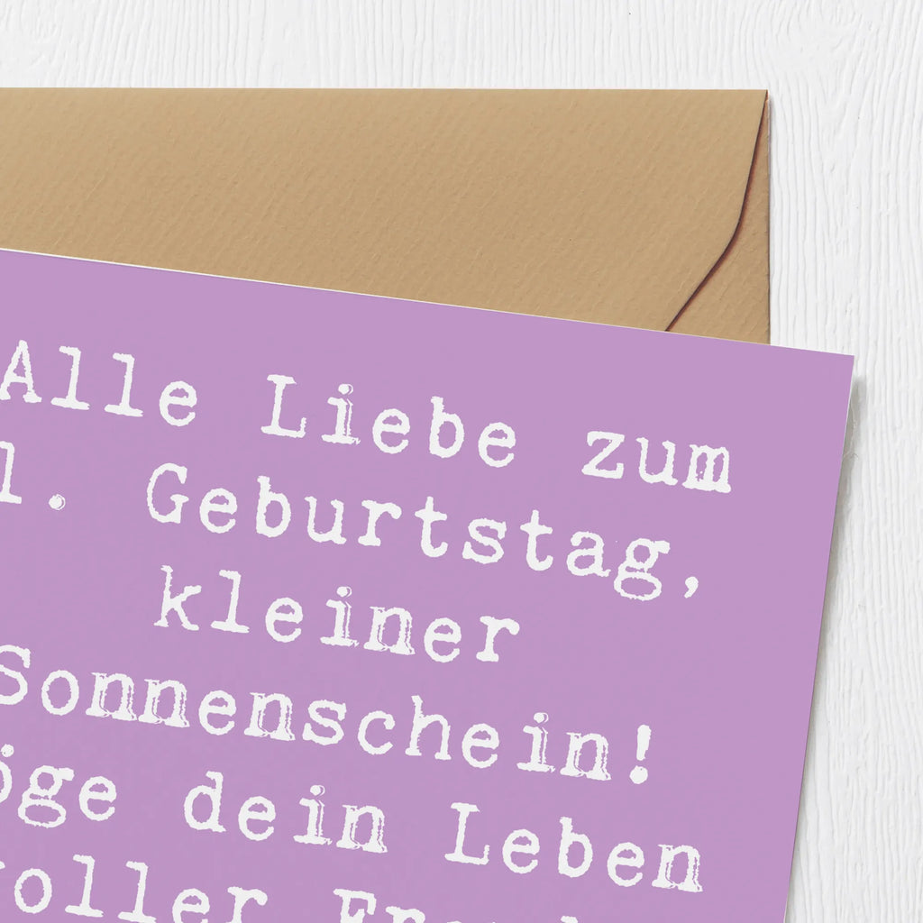 Deluxe Karte Spruch 1. Geburtstag Sonnenschein Klappkarte, Grußkarte, Glückwunschkarte, Hochzeitskarte, Hochwertige Grußkarte, Karte, Geburtstagskarte, Hochwertige Klappkarte, Einladungskarte, Geburtstag, Geburtstagsgeschenk, Geschenk