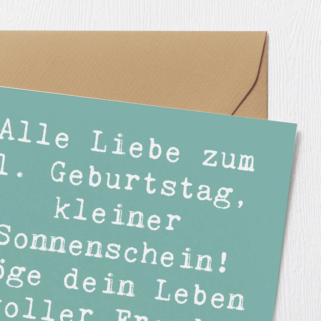 Deluxe Karte Spruch 1. Geburtstag Sonnenschein Klappkarte, Grußkarte, Glückwunschkarte, Hochzeitskarte, Hochwertige Grußkarte, Karte, Geburtstagskarte, Hochwertige Klappkarte, Einladungskarte, Geburtstag, Geburtstagsgeschenk, Geschenk