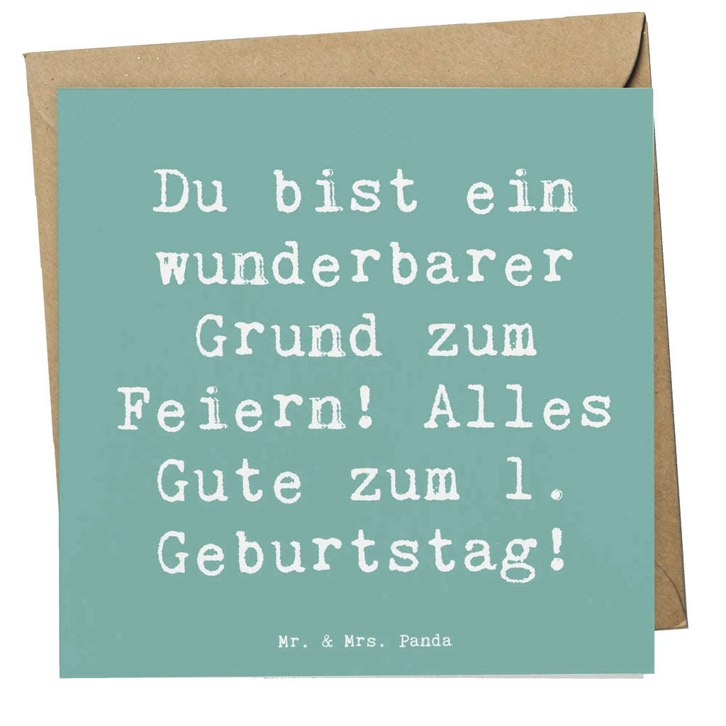 Deluxe Karte Spruch 1. Geburtstag Feiern Karte, Grußkarte, Einladungskarte, Glückwunschkarte, Hochwertige Klappkarte, Klappkarte, Geburtstagskarte, Hochzeitskarte, Hochwertige Grußkarte, Geburtstag, Geburtstagsgeschenk, Geschenk