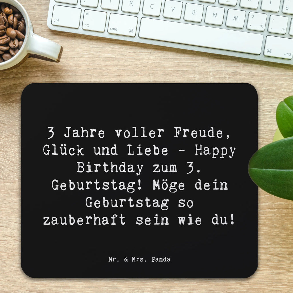 Mouse mat Saying 3 Jahre voller Freude, Glück und Liebe - Happy Birthday zum 3. Geburtstag! Möge dein Geburtstag so zauberhaft sein wie du! Arbeitszimmer, Mauspad Büro, Mousepad, Mausunterlage, PC Zubehör, Mauspad, Designer Mauspad, Einzigartiges Mauspad, Computer zubehör, Büroausstattung, Geburtstag, Geburtstagsgeschenk, Geschenk