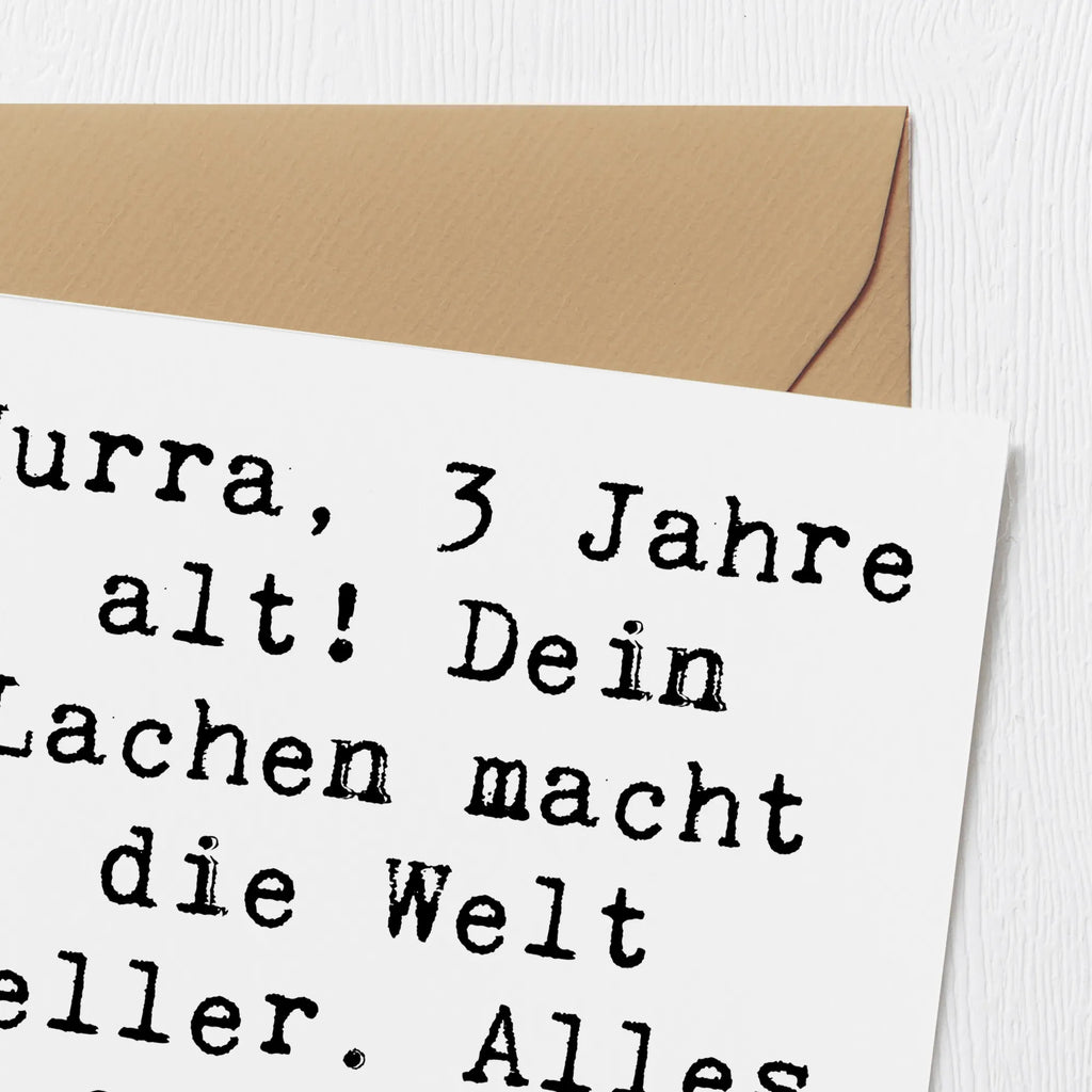 Deluxe Karte Spruch 3. Geburtstag Jubel Karte, Einladungskarte, Glückwunschkarte, Grußkarte, Hochzeitskarte, Geburtstagskarte, Hochwertige Klappkarte, Hochwertige Grußkarte, Klappkarte, Geburtstag, Geburtstagsgeschenk, Geschenk