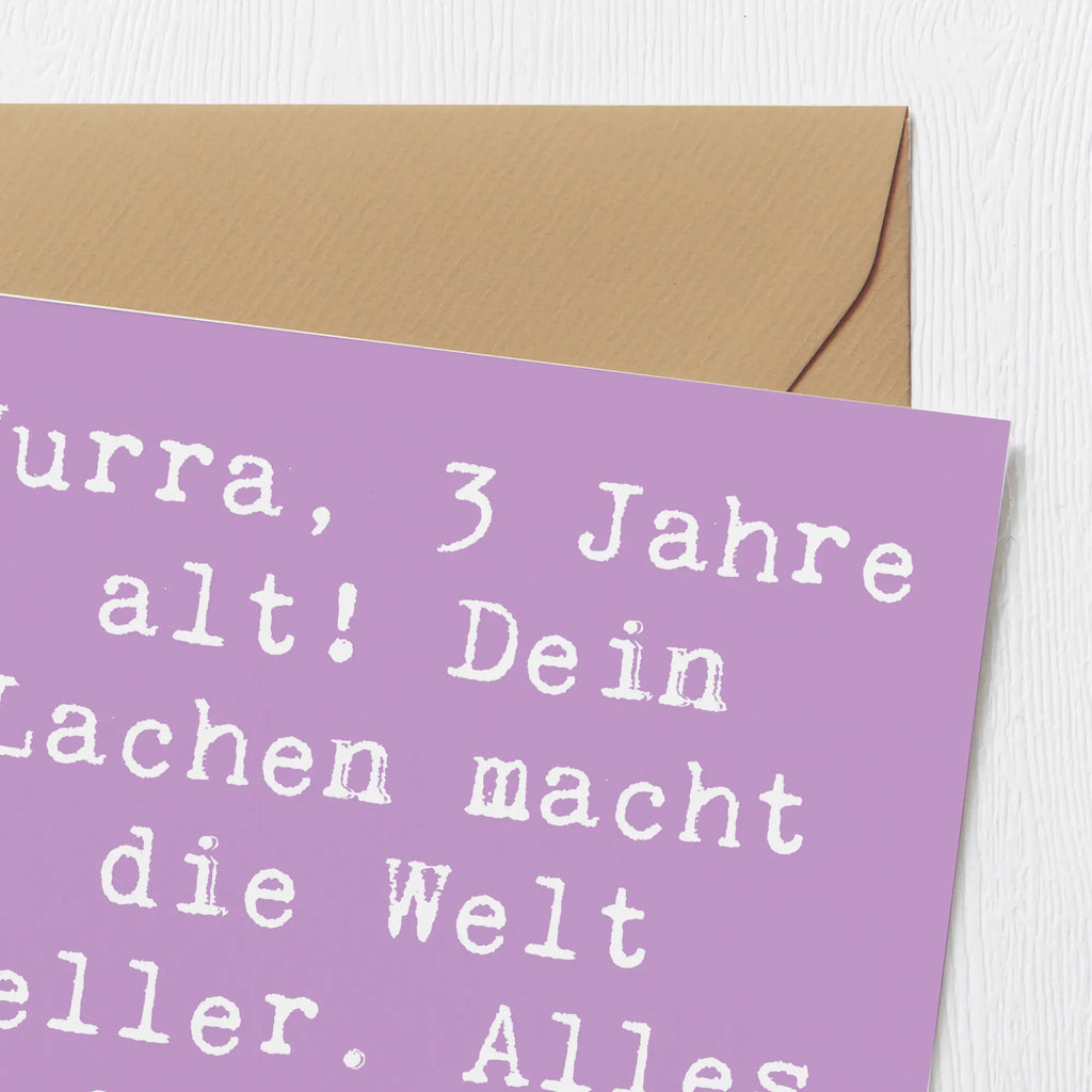 Deluxe Karte Spruch 3. Geburtstag Jubel Karte, Einladungskarte, Glückwunschkarte, Grußkarte, Hochzeitskarte, Geburtstagskarte, Hochwertige Klappkarte, Hochwertige Grußkarte, Klappkarte, Geburtstag, Geburtstagsgeschenk, Geschenk
