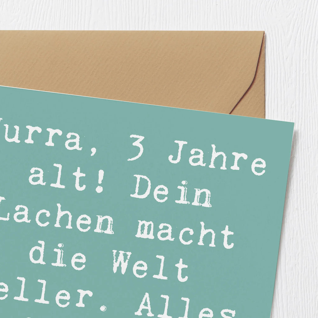Deluxe Karte Spruch 3. Geburtstag Jubel Karte, Einladungskarte, Glückwunschkarte, Grußkarte, Hochzeitskarte, Geburtstagskarte, Hochwertige Klappkarte, Hochwertige Grußkarte, Klappkarte, Geburtstag, Geburtstagsgeschenk, Geschenk