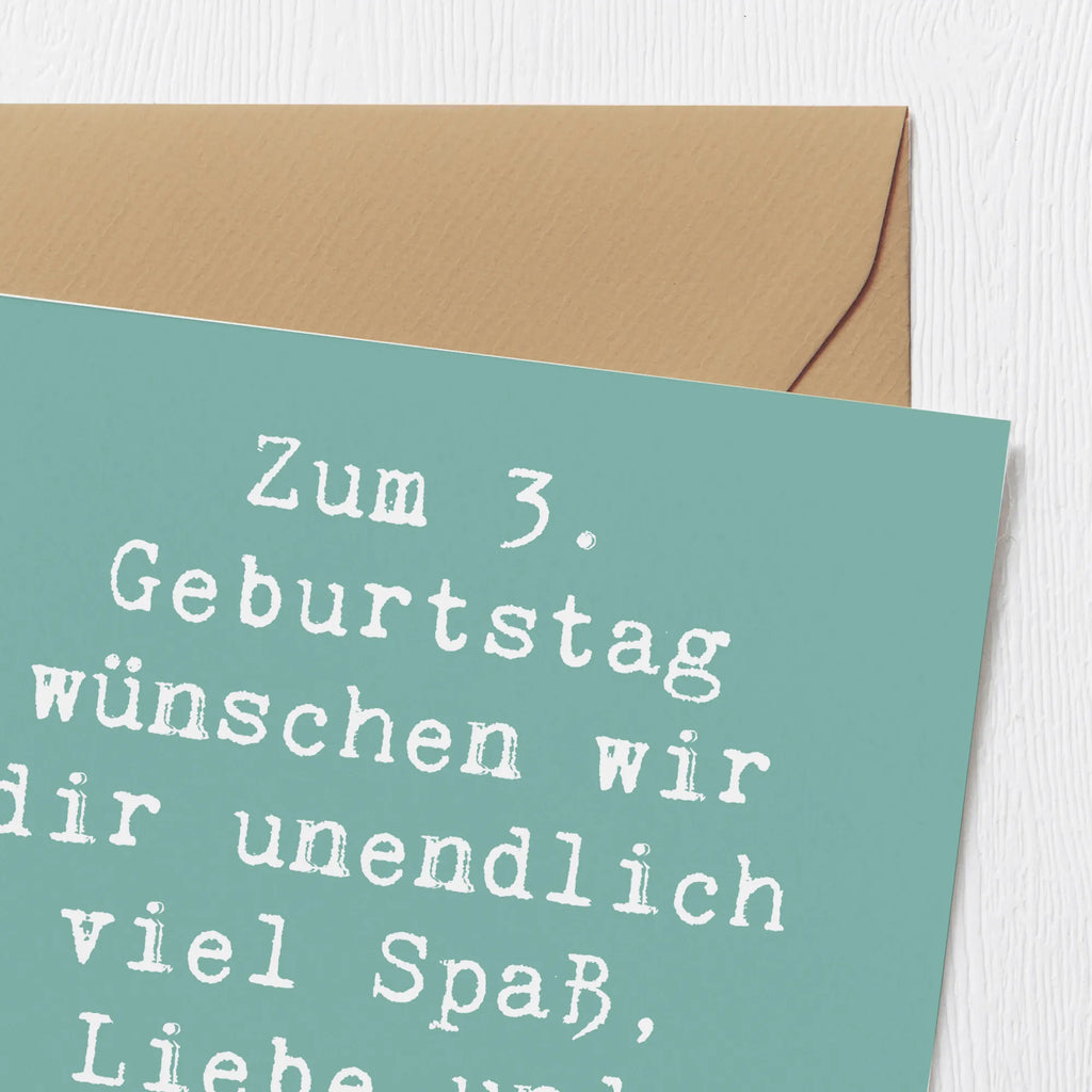 Deluxe Karte Spruch 3. Geburtstag Hochwertige Klappkarte, Karte, Klappkarte, Hochwertige Grußkarte, Glückwunschkarte, Einladungskarte, Grußkarte, Hochzeitskarte, Geburtstagskarte, Geburtstag, Geburtstagsgeschenk, Geschenk