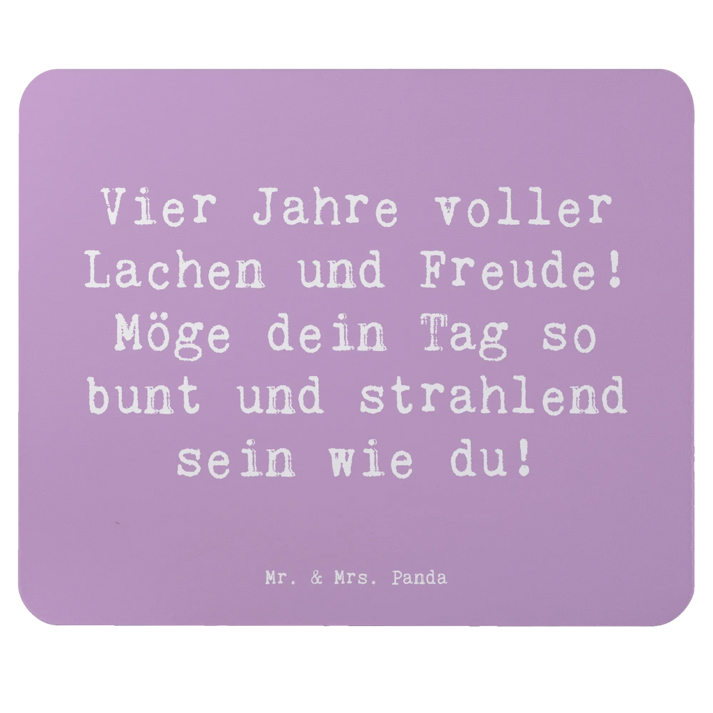 Mouse mat Saying Vier Jahre voller Lachen und Freude! Möge dein Tag so bunt und strahlend sein wie du! PC Zubehör, Büroausstattung, Mauspad, Mousepad, Einzigartiges Mauspad, Mauspad Büro, Mausunterlage, Computer zubehör, Arbeitszimmer, Designer Mauspad, Geburtstag, Geburtstagsgeschenk, Geschenk