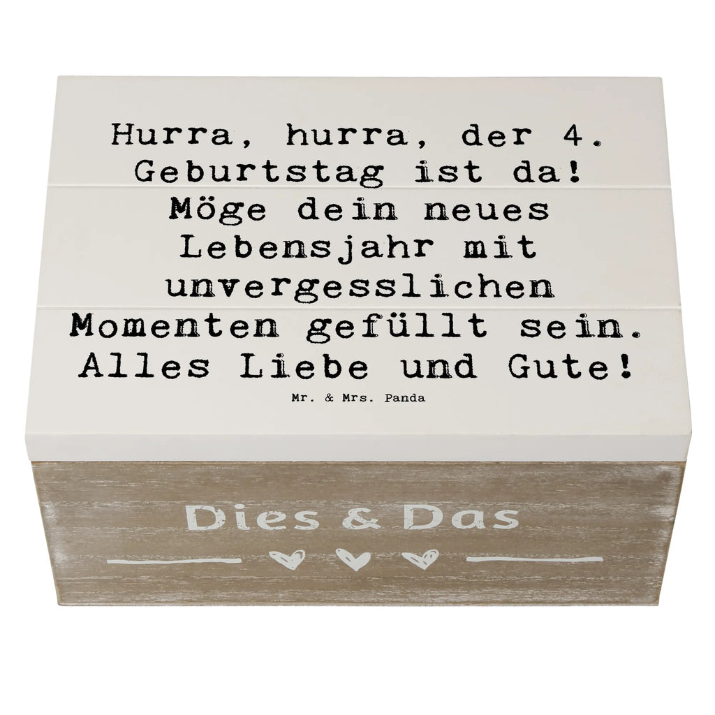 Holzkiste Spruch 4. Geburtstag Feiern Schatzkiste, Erinnerungsbox, Geschenkbox, Erinnerungskiste, Schatulle, Holzkiste, Dekokiste, Truhe, Aufbewahrungsbox, Geschenkdose, Kiste, XXL, Geburtstag, Geburtstagsgeschenk, Geschenk