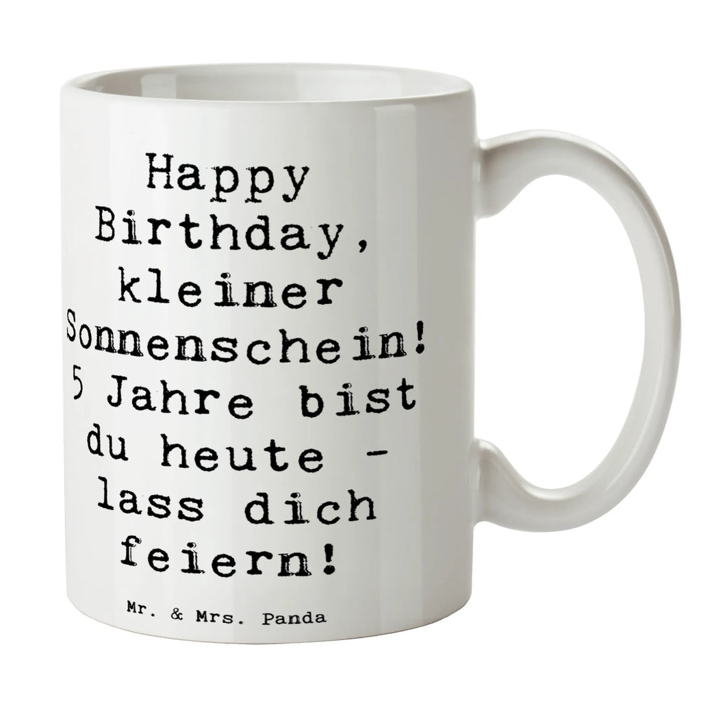 Mug Saying Happy Birthday, kleiner Sonnenschein! 5 Jahre bist du heute - lass dich feiern! Tasse mit Motiven, Keramiktasse, Teetasse, Tasse mit Zitaten, Geschenktasse, Bürotasse, Kaffeetasse, Tasse, Porzellantasse, Geburtstag, Geburtstagsgeschenk, Geschenk