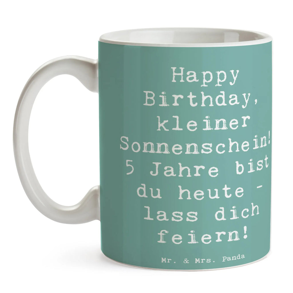 Mug Saying Happy Birthday, kleiner Sonnenschein! 5 Jahre bist du heute - lass dich feiern! Tasse mit Motiven, Keramiktasse, Teetasse, Tasse mit Zitaten, Geschenktasse, Bürotasse, Kaffeetasse, Tasse, Porzellantasse, Geburtstag, Geburtstagsgeschenk, Geschenk