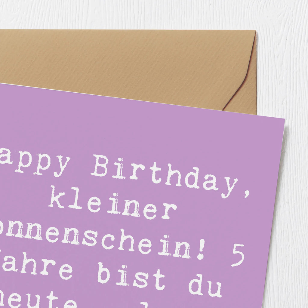 Deluxe Card Saying Happy Birthday, kleiner Sonnenschein! 5 Jahre bist du heute - lass dich feiern! Hochwertige Grußkarte, Einladungskarte, Karte, Hochzeitskarte, Geburtstagskarte, Grußkarte, Hochwertige Klappkarte, Glückwunschkarte, Klappkarte, Geburtstag, Geburtstagsgeschenk, Geschenk