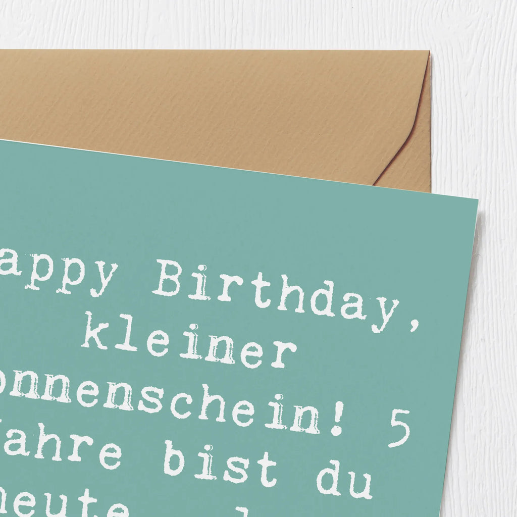 Deluxe Card Saying Happy Birthday, kleiner Sonnenschein! 5 Jahre bist du heute - lass dich feiern! Hochwertige Grußkarte, Einladungskarte, Karte, Hochzeitskarte, Geburtstagskarte, Grußkarte, Hochwertige Klappkarte, Glückwunschkarte, Klappkarte, Geburtstag, Geburtstagsgeschenk, Geschenk