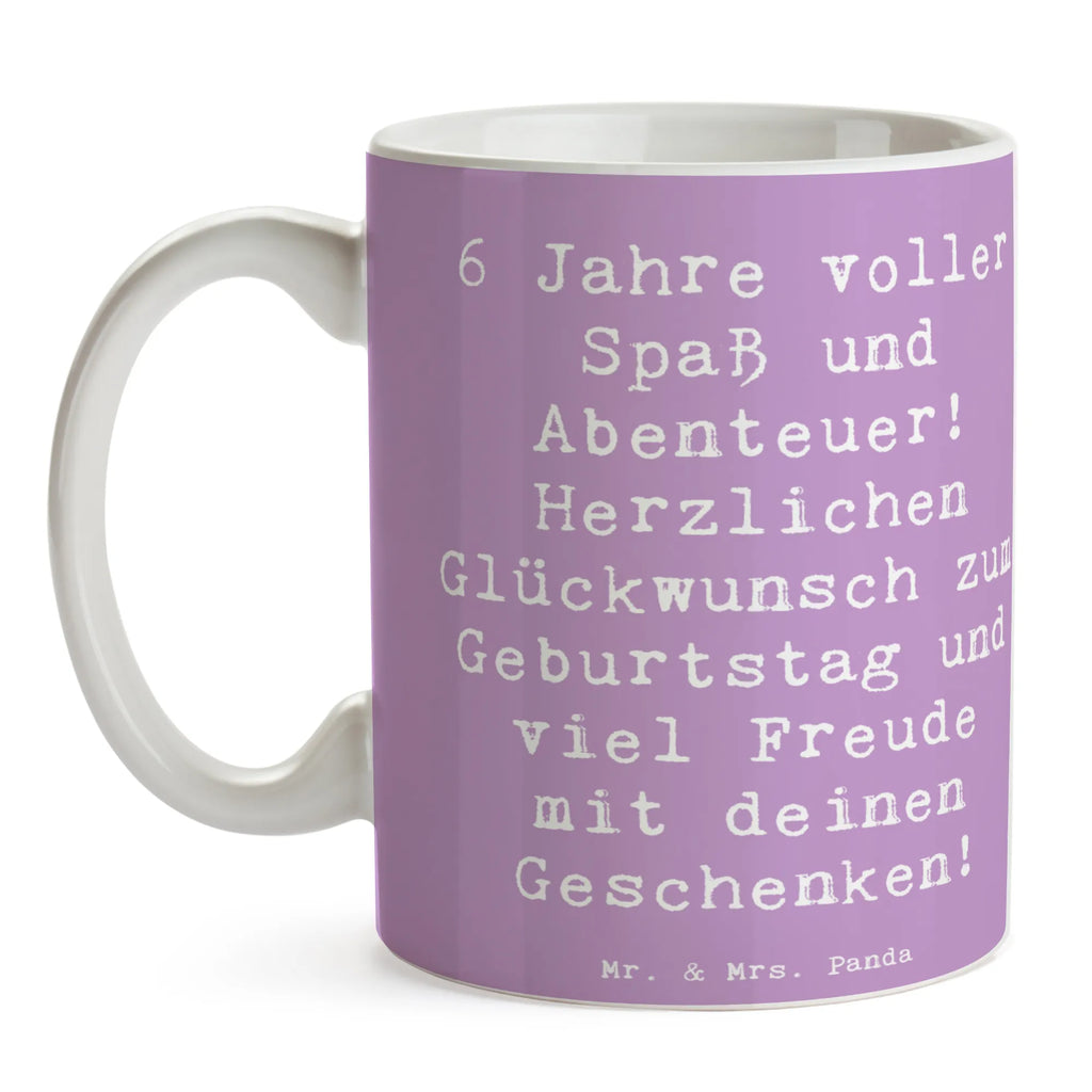 Tasse Spruch 6. Geburtstag Freude Tasse mit Zitaten, Teetasse, Geschenktasse, Tasse mit Motiven, Bürotasse, Porzellantasse, Tasse, Kaffeetasse, Keramiktasse, Geburtstag, Geburtstagsgeschenk, Geschenk