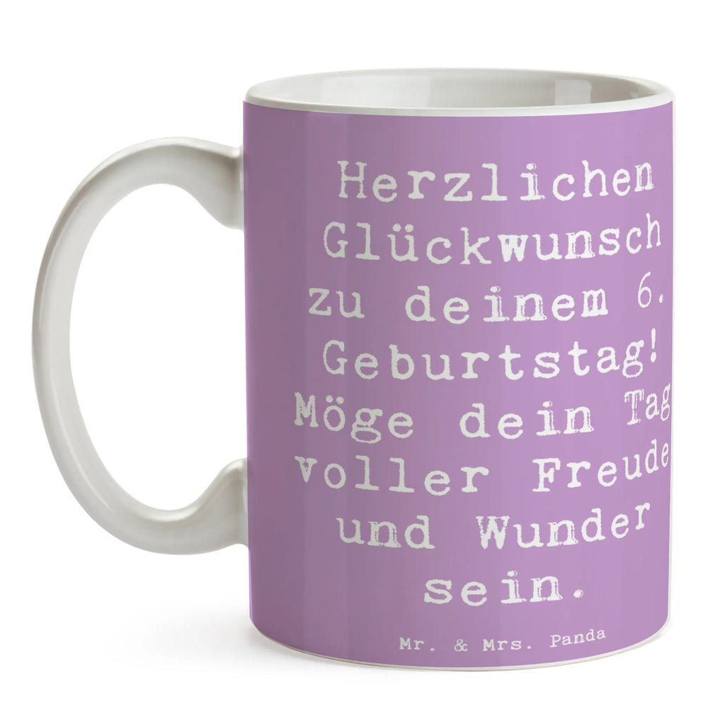 Mug Saying Herzlichen Glückwunsch zu deinem 6. Geburtstag! Möge dein Tag voller Freude und Wunder sein. Tasse, Keramiktasse, Tasse mit Zitaten, Teetasse, Kaffeetasse, Geschenktasse, Bürotasse, Porzellantasse, Tasse mit Motiven, Geburtstag, Geburtstagsgeschenk, Geschenk
