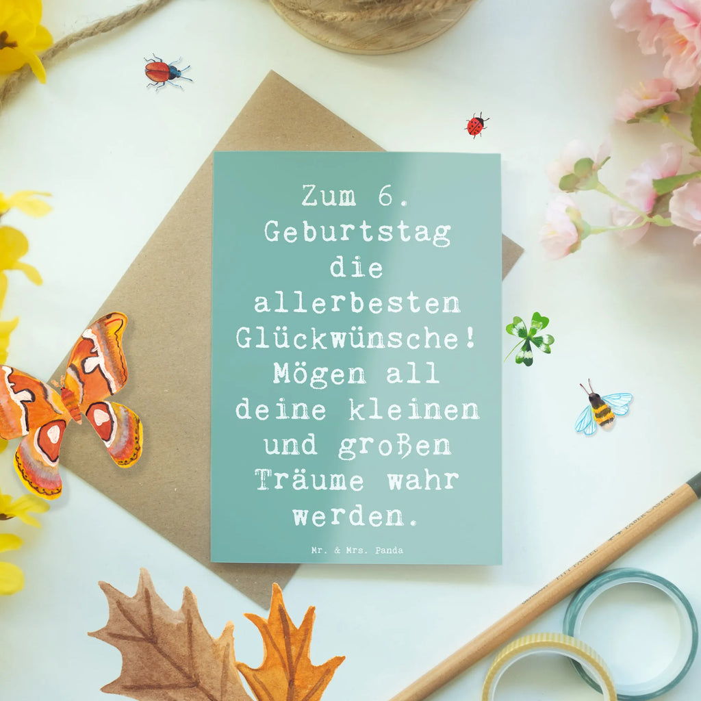 Grußkarte Spruch 6. Geburtstag Glückwünsche Ansichtskarten, Karte, Glückwunschkarte, Grußkarte, Geburtstagskarte, Hochzeitskarte, Einladungskarte, Klappkarte, Geburtstag, Geburtstagsgeschenk, Geschenk