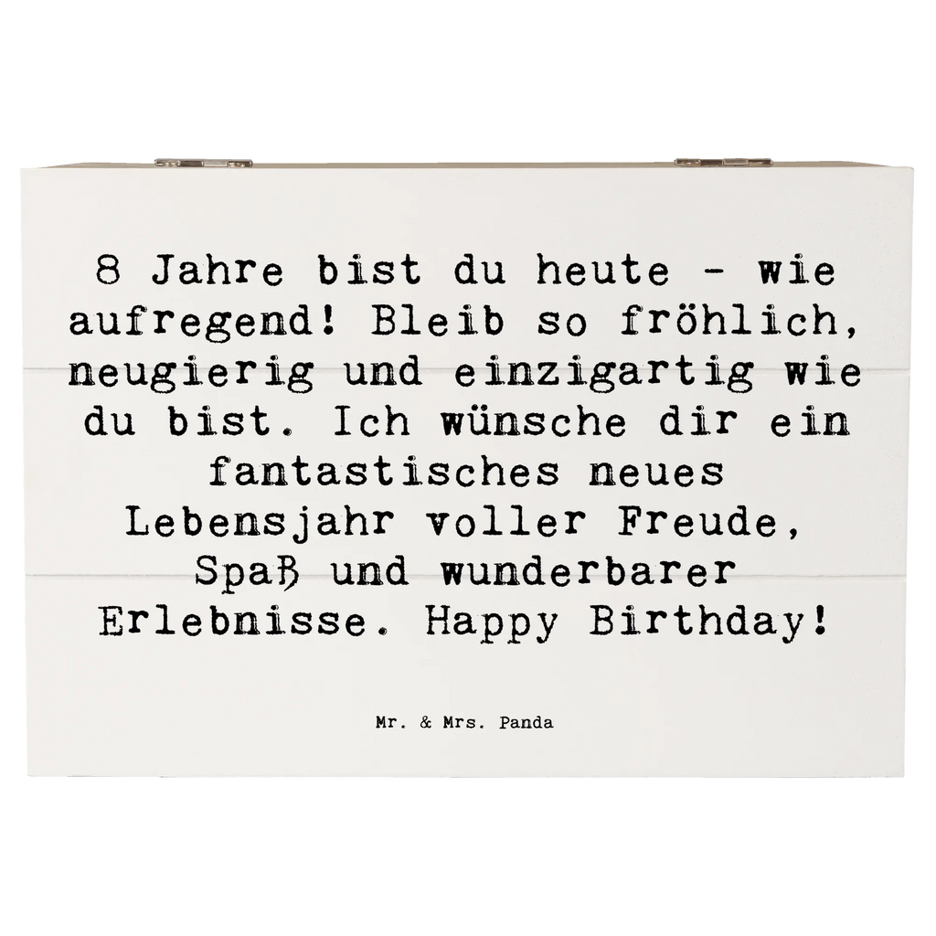 Wooden chest Saying 8 Jahre bist du heute - wie aufregend! Bleib so fröhlich, neugierig und einzigartig wie du bist. Ich wünsche dir ein fantastisches neues Lebensjahr voller Freude, Spaß und wunderbarer Erlebnisse. Happy Birthday! Erinnerungsbox, Dekokiste, Holzkiste, XXL, Truhe, Erinnerungskiste, Schatulle, Geschenkbox, Geschenkdose, Schatzkiste, Aufbewahrungsbox, Kiste, Geburtstag, Geburtstagsgeschenk, Geschenk