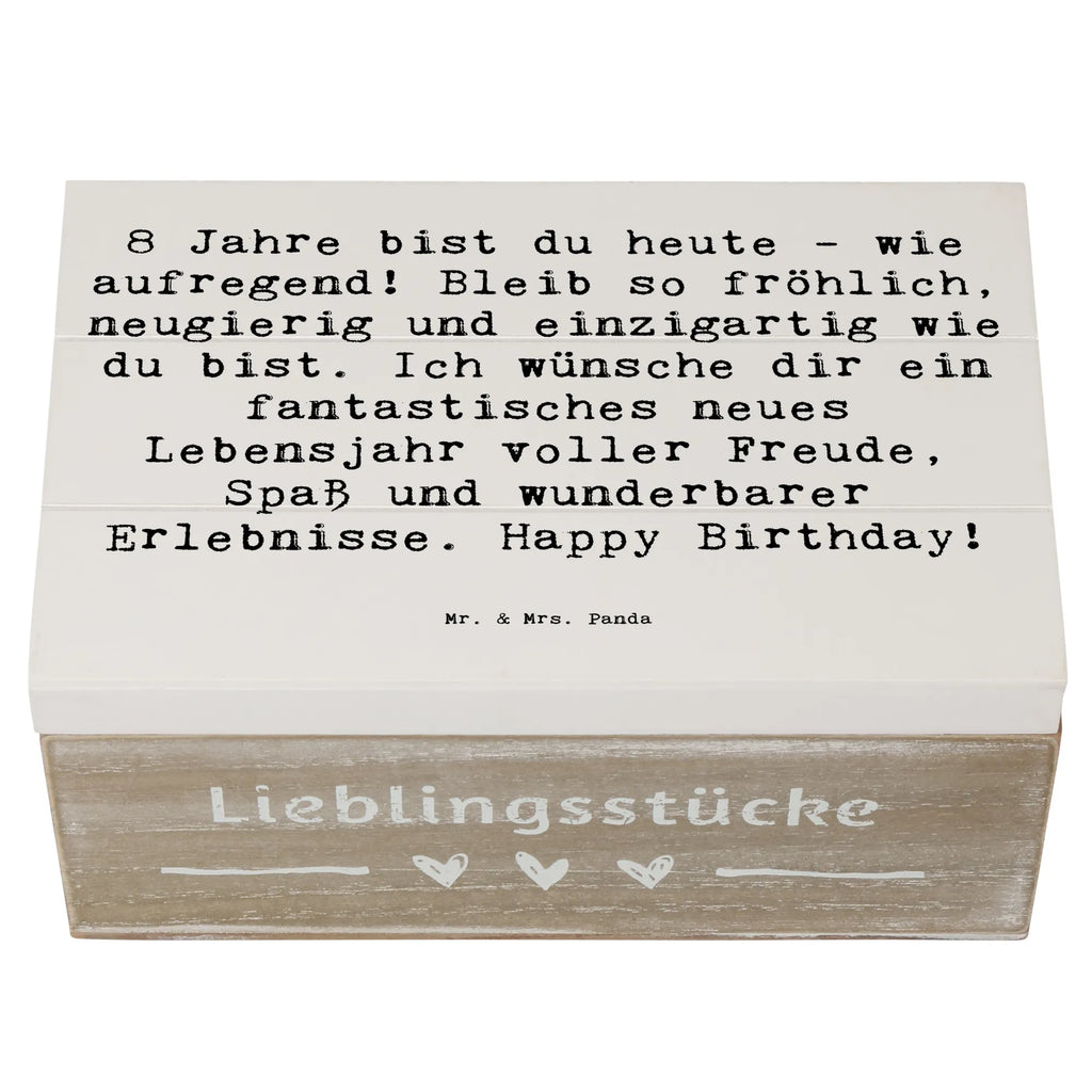 Wooden chest Saying 8 Jahre bist du heute - wie aufregend! Bleib so fröhlich, neugierig und einzigartig wie du bist. Ich wünsche dir ein fantastisches neues Lebensjahr voller Freude, Spaß und wunderbarer Erlebnisse. Happy Birthday! Erinnerungsbox, Dekokiste, Holzkiste, XXL, Truhe, Erinnerungskiste, Schatulle, Geschenkbox, Geschenkdose, Schatzkiste, Aufbewahrungsbox, Kiste, Geburtstag, Geburtstagsgeschenk, Geschenk