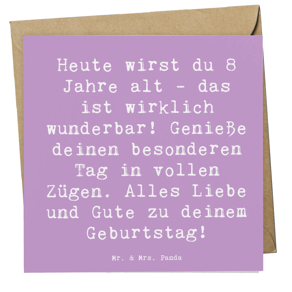 Deluxe Karte Spruch 8. Geburtstag Feier Einladungskarte, Karte, Hochwertige Grußkarte, Hochwertige Klappkarte, Grußkarte, Hochzeitskarte, Glückwunschkarte, Klappkarte, Geburtstagskarte, Geburtstag, Geburtstagsgeschenk, Geschenk