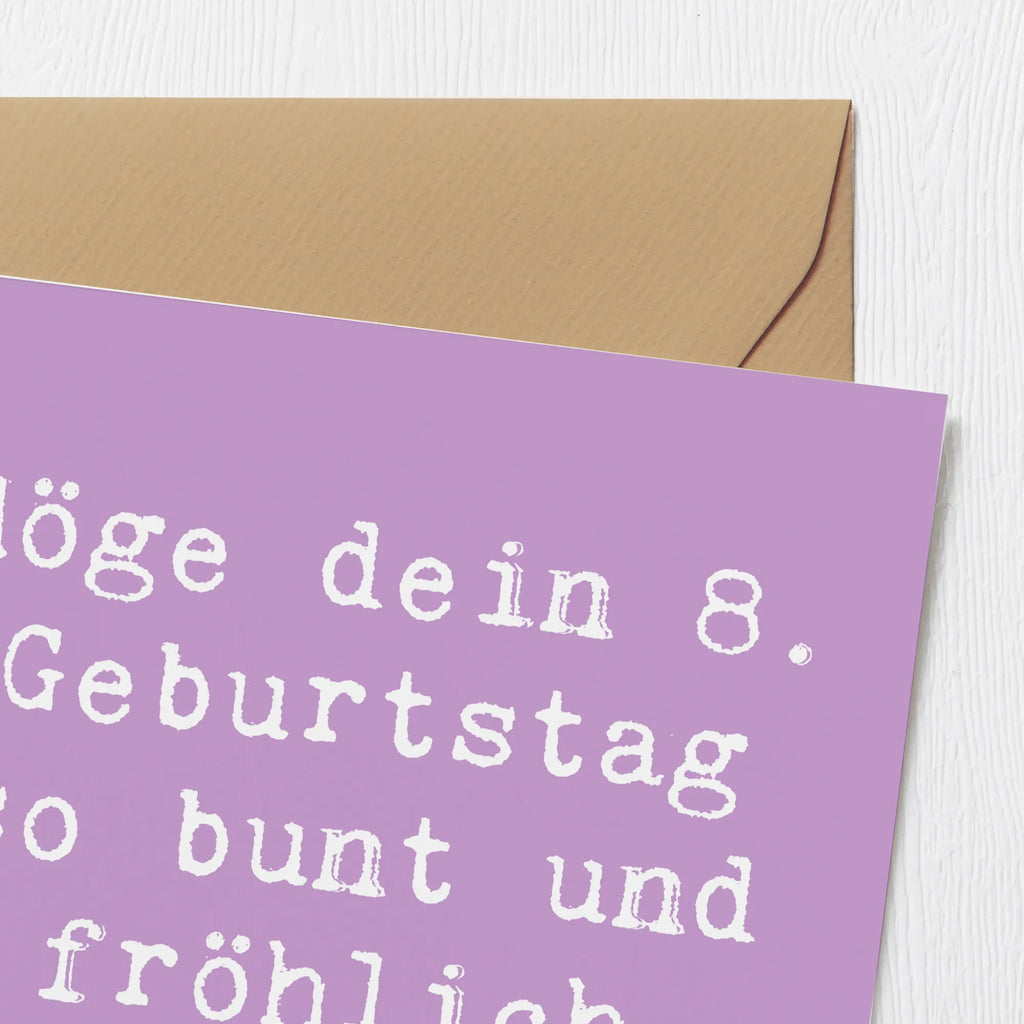 Deluxe Karte Spruch 8. Geburtstag Freude Einladungskarte, Hochwertige Klappkarte, Geburtstagskarte, Karte, Hochwertige Grußkarte, Glückwunschkarte, Klappkarte, Hochzeitskarte, Grußkarte, Geburtstag, Geburtstagsgeschenk, Geschenk