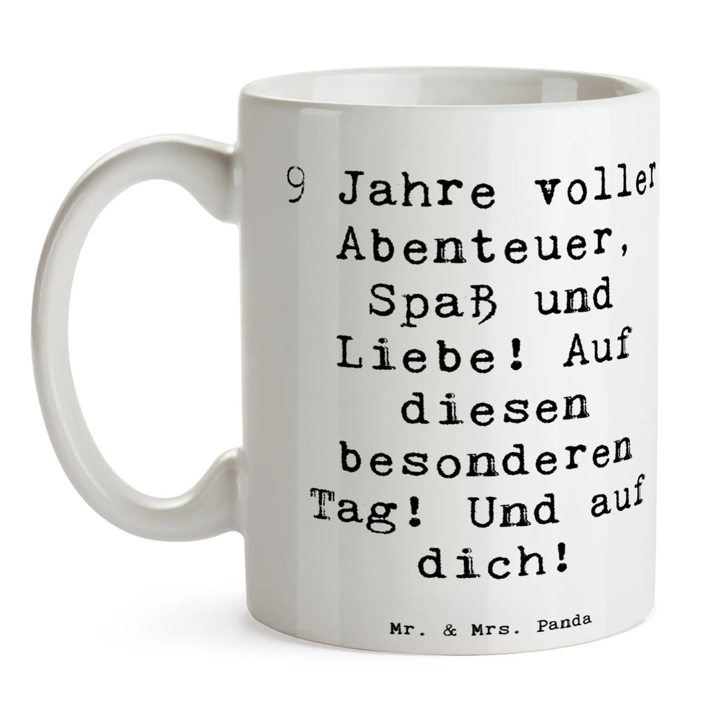 Tasse Spruch 9. Geburtstag Abenteuer Keramiktasse, Kaffeetasse, Teetasse, Geschenktasse, Porzellantasse, Tasse mit Motiven, Bürotasse, Tasse, Tasse mit Zitaten, Geburtstag, Geburtstagsgeschenk, Geschenk