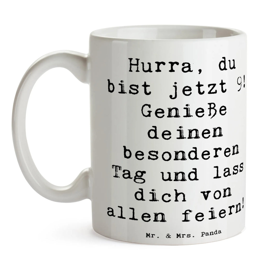 Tasse Spruch 9. Geburtstag Freude Tasse, Geschenktasse, Teetasse, Tasse mit Motiven, Porzellantasse, Keramiktasse, Kaffeetasse, Bürotasse, Tasse mit Zitaten, Geburtstag, Geburtstagsgeschenk, Geschenk