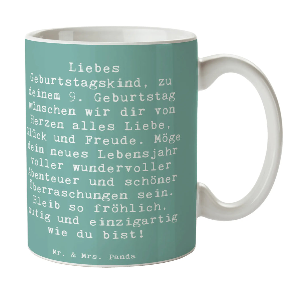Tasse Spruch 9. Geburtstag Glück Bürotasse, Teetasse, Tasse, Tasse mit Motiven, Kaffeetasse, Porzellantasse, Geschenktasse, Tasse mit Zitaten, Keramiktasse, Geburtstag, Geburtstagsgeschenk, Geschenk