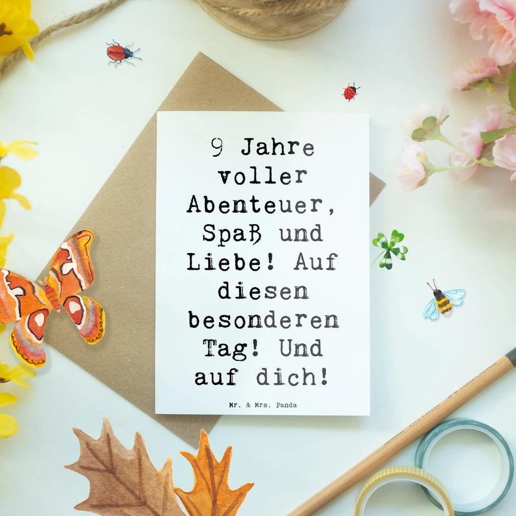 Grußkarte Spruch 9. Geburtstag Abenteuer Einladungskarte, Glückwunschkarte, Klappkarte, Grußkarte, Karte, Geburtstagskarte, Ansichtskarten, Hochzeitskarte, Geburtstag, Geburtstagsgeschenk, Geschenk