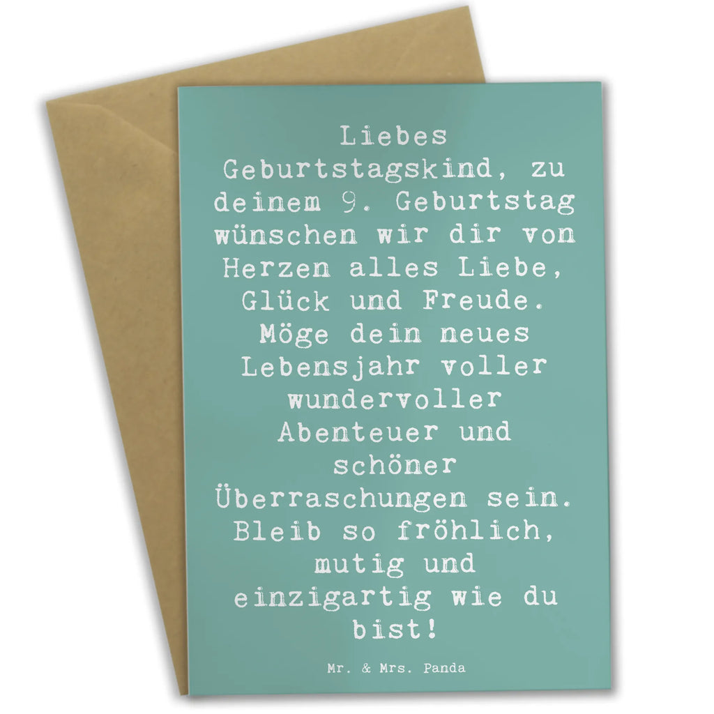 Grußkarte Spruch 9. Geburtstag Glück Ansichtskarten, Karte, Geburtstagskarte, Hochzeitskarte, Einladungskarte, Grußkarte, Glückwunschkarte, Klappkarte, Geburtstag, Geburtstagsgeschenk, Geschenk