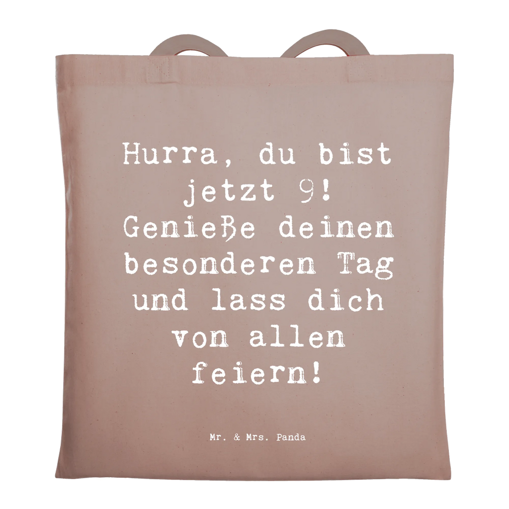 Tragetasche Spruch 9. Geburtstag Freude Beuteltasche, Beutel, Einkaufstasche, Jutebeutel, Stoffbeutel, Tasche, Shopper, Umhängetasche, Strandtasche, Schultertasche, Stofftasche, Tragetasche, Badetasche, Jutetasche, Einkaufstüte, Laptoptasche, Geburtstag, Geburtstagsgeschenk, Geschenk