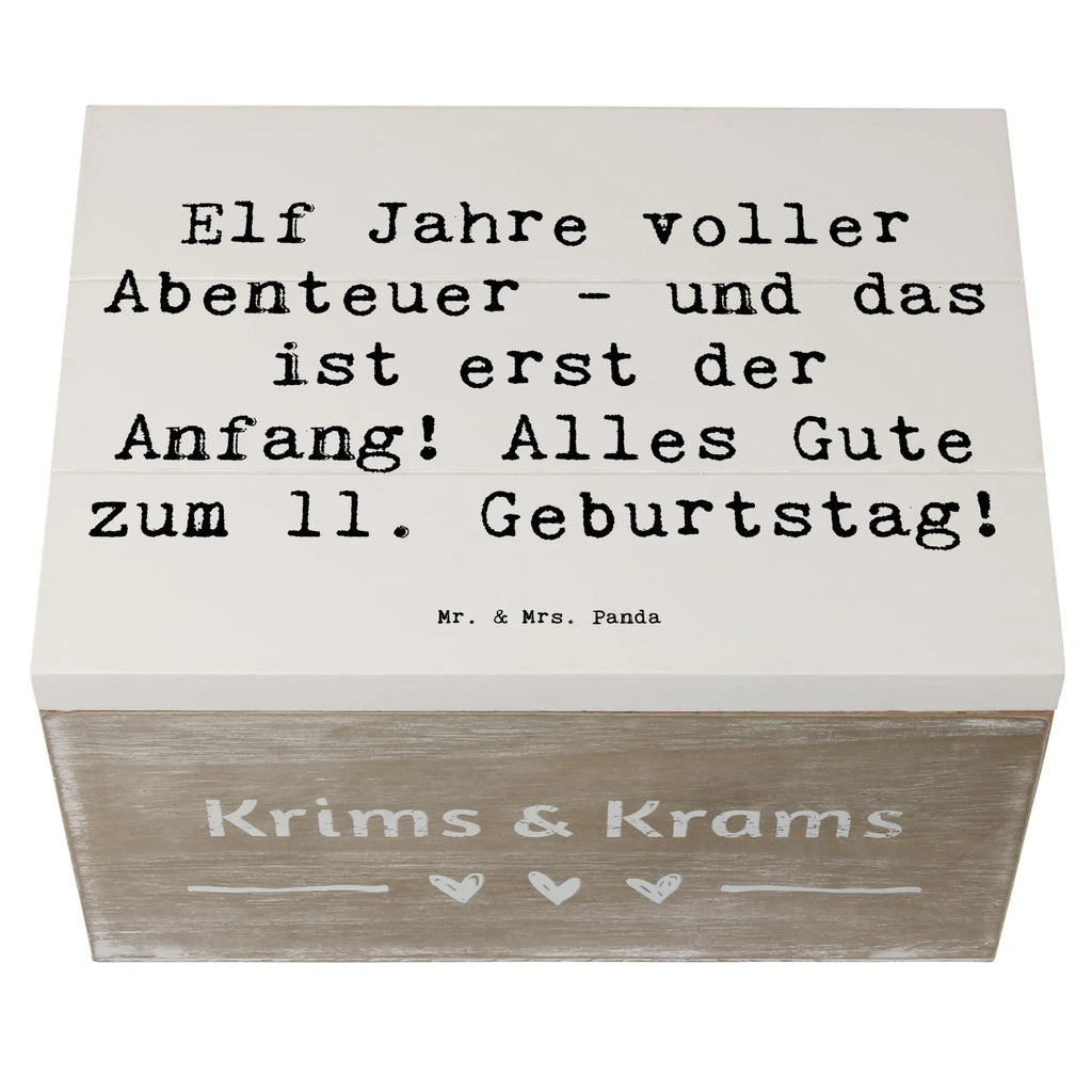 Holzkiste Spruch 11. Geburtstag Abenteuer Aufbewahrungsbox, Dekokiste, Erinnerungsbox, XXL, Geschenkdose, Holzkiste, Kiste, Schatulle, Erinnerungskiste, Geschenkbox, Truhe, Schatzkiste, Geburtstag, Geburtstagsgeschenk, Geschenk