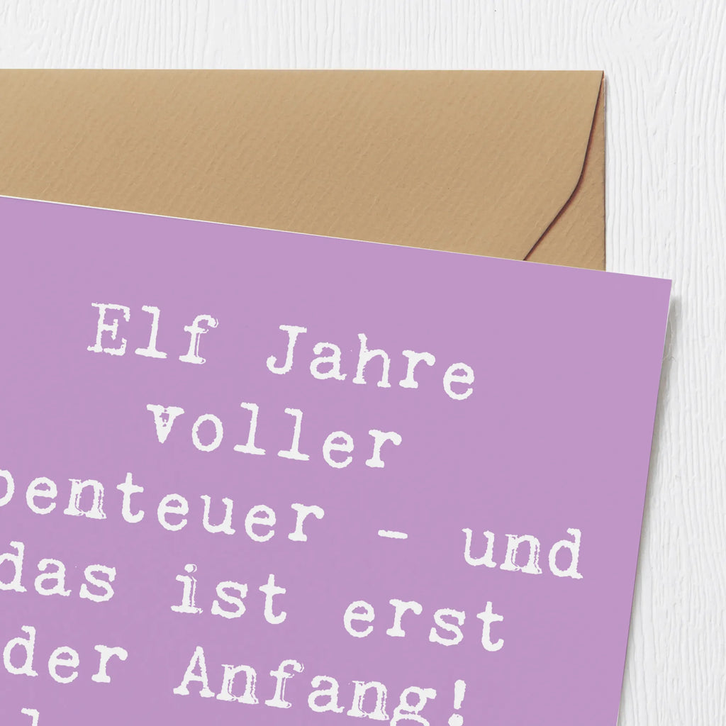 Deluxe Card Saying Elf Jahre voller Abenteuer - und das ist erst der Anfang! Alles Gute zum 11. Geburtstag! Karte, Hochwertige Grußkarte, Einladungskarte, Hochwertige Klappkarte, Klappkarte, Grußkarte, Geburtstagskarte, Hochzeitskarte, Glückwunschkarte, Geburtstag, Geburtstagsgeschenk, Geschenk