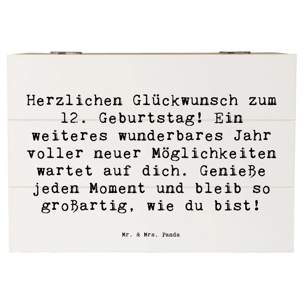 Holzkiste Spruch 12. Geburtstag Glück Aufbewahrungsbox, Dekokiste, Schatzkiste, Kiste, XXL, Erinnerungsbox, Truhe, Geschenkdose, Erinnerungskiste, Holzkiste, Schatulle, Geschenkbox, Geburtstag, Geburtstagsgeschenk, Geschenk