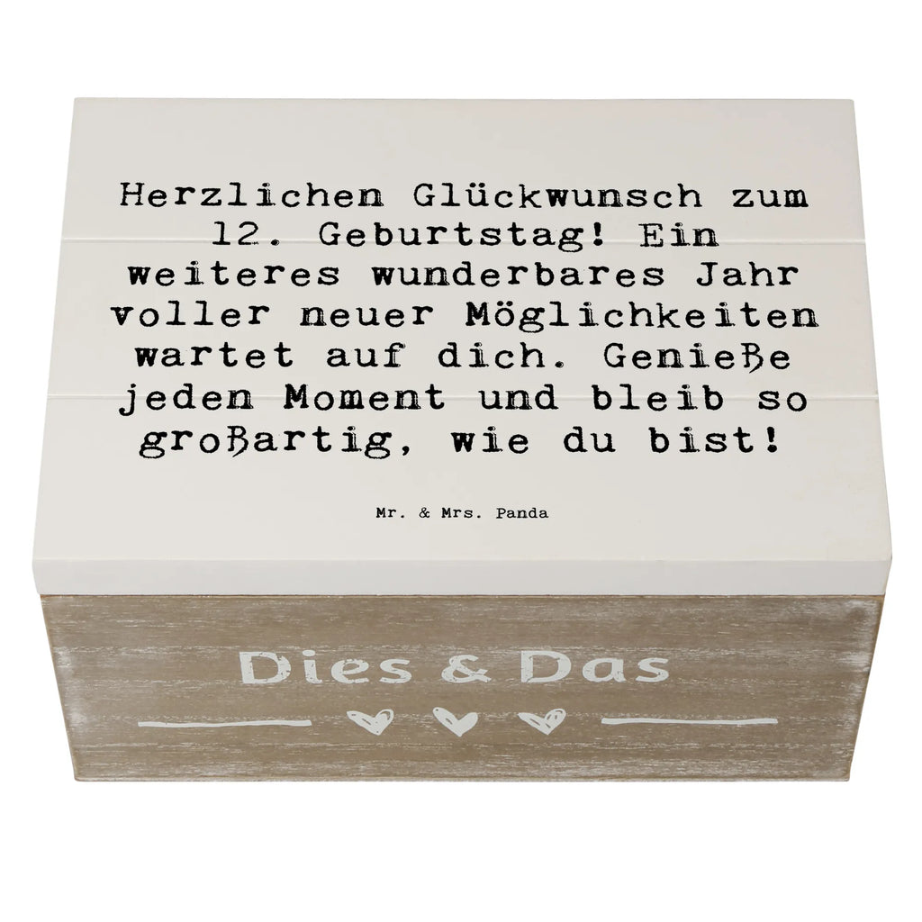 Holzkiste Spruch 12. Geburtstag Glück Aufbewahrungsbox, Dekokiste, Schatzkiste, Kiste, XXL, Erinnerungsbox, Truhe, Geschenkdose, Erinnerungskiste, Holzkiste, Schatulle, Geschenkbox, Geburtstag, Geburtstagsgeschenk, Geschenk