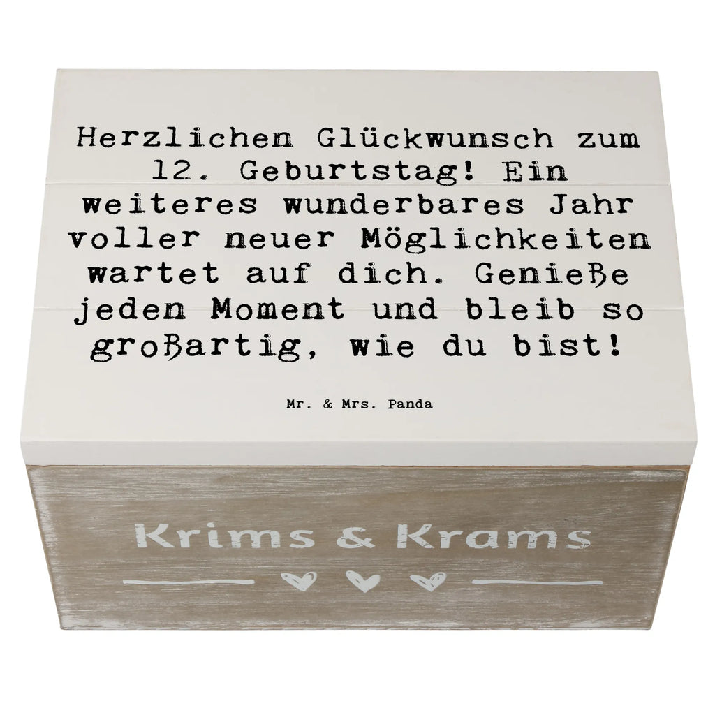 Holzkiste Spruch 12. Geburtstag Glück Aufbewahrungsbox, Dekokiste, Schatzkiste, Kiste, XXL, Erinnerungsbox, Truhe, Geschenkdose, Erinnerungskiste, Holzkiste, Schatulle, Geschenkbox, Geburtstag, Geburtstagsgeschenk, Geschenk