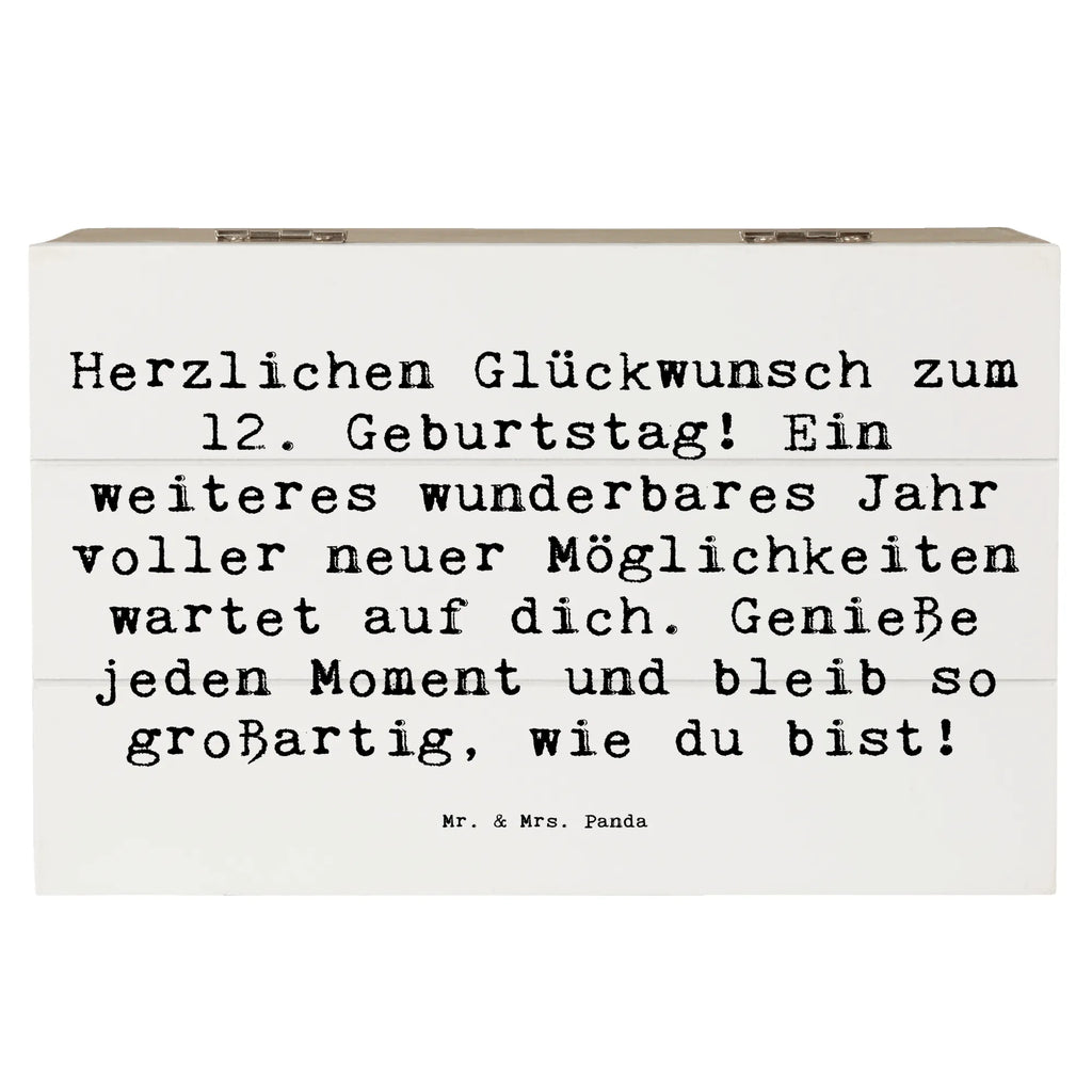Holzkiste Spruch 12. Geburtstag Glück Aufbewahrungsbox, Dekokiste, Schatzkiste, Kiste, XXL, Erinnerungsbox, Truhe, Geschenkdose, Erinnerungskiste, Holzkiste, Schatulle, Geschenkbox, Geburtstag, Geburtstagsgeschenk, Geschenk
