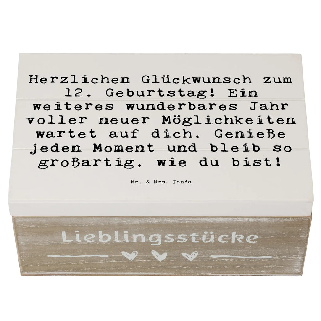 Holzkiste Spruch 12. Geburtstag Glück Aufbewahrungsbox, Dekokiste, Schatzkiste, Kiste, XXL, Erinnerungsbox, Truhe, Geschenkdose, Erinnerungskiste, Holzkiste, Schatulle, Geschenkbox, Geburtstag, Geburtstagsgeschenk, Geschenk