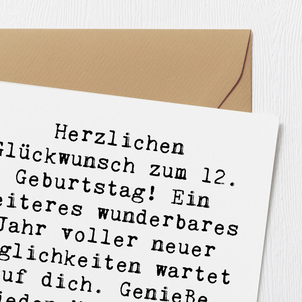 Deluxe Karte Spruch 12. Geburtstag Glück Hochzeitskarte, Karte, Glückwunschkarte, Hochwertige Grußkarte, Klappkarte, Hochwertige Klappkarte, Einladungskarte, Geburtstagskarte, Grußkarte, Geburtstag, Geburtstagsgeschenk, Geschenk